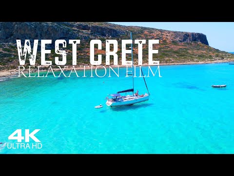 [4K] GREECE 🇬🇷 WEST CRETE Drone Aerial Film | 5 Hour Piano Relaxation | Top 30 Places | Kreta Κρήτη