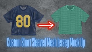 Custom Short Sleeved Mesh Football Jersey Mock Up. (Adobe Illustrator) screenshot 4