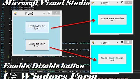 How to Enable or disable button from other form using c# windows form in visual studio