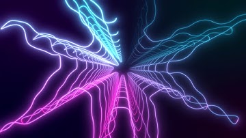 Abstract 3d rendered modern glowing neon lines in motion and Loop Animated Background curves