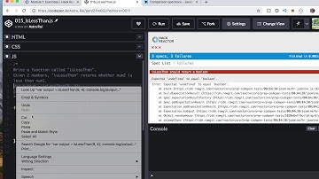 JavaScript Exercises | Hack Reactor Bootcamp Prep | Module 1: 015_isLessThan