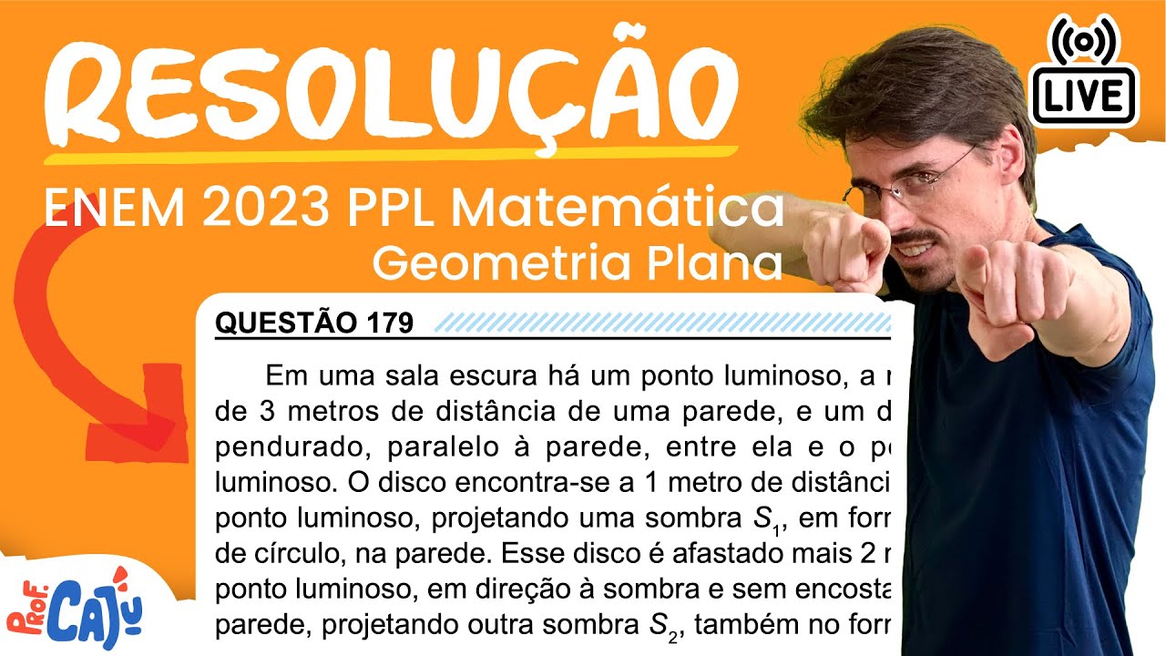 [ENEM 2023 PPL] 179 📘 GEOMETRIA PLANA Em uma sala escura há um ponto luminoso, a mais de 3 metros