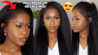 OMG Real Edges On HD Kinky Straight Lace Wig!! Easy Install|The Perfect Natural Hair Wig!I Like Hair