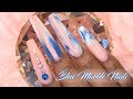 Acrylic Nails Tutorial - How To Encapsulated Nails - Blue Marble Nails with Nail Forms