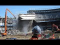 Amazing Dangerous Stadium Demolition Collapse Awesome Heavy Excavator Bulldozer Working