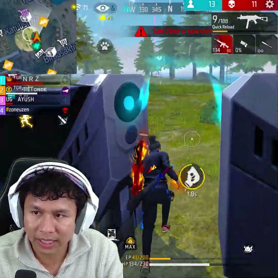 Nonstop Rush on Me But no Character Skill ? #shorts #freefire #tondegamer
