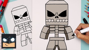How to Draw Minecraft Skeleton | Step by Step Art Lesson for Beginners