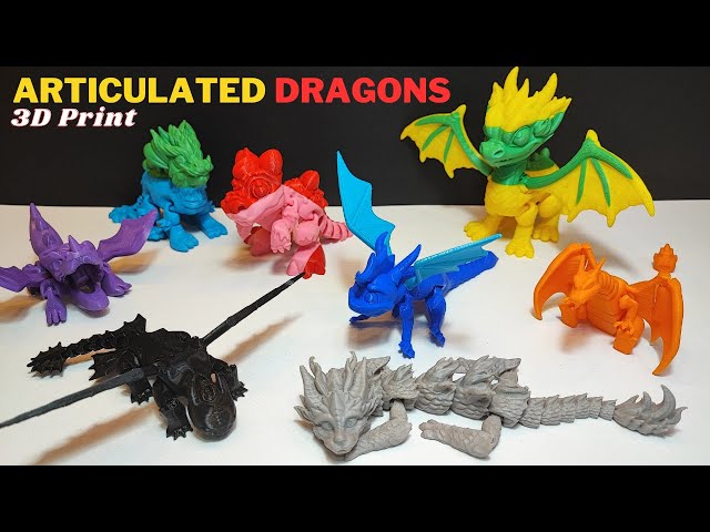 Top 7 Articulated 3D print Dragons - 3D print timelapse