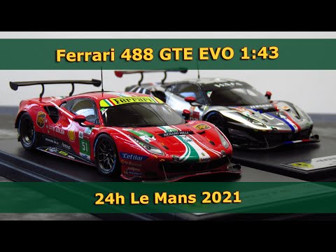 Ferrari 488 GTE EVO Af Corse # 51 & # 83 - 24h Le Mans 2021 - Looksmart  1:43 model car