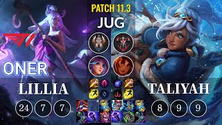 T1 Oner Lillia vs Taliyah Jungle - KR Patch 11.3