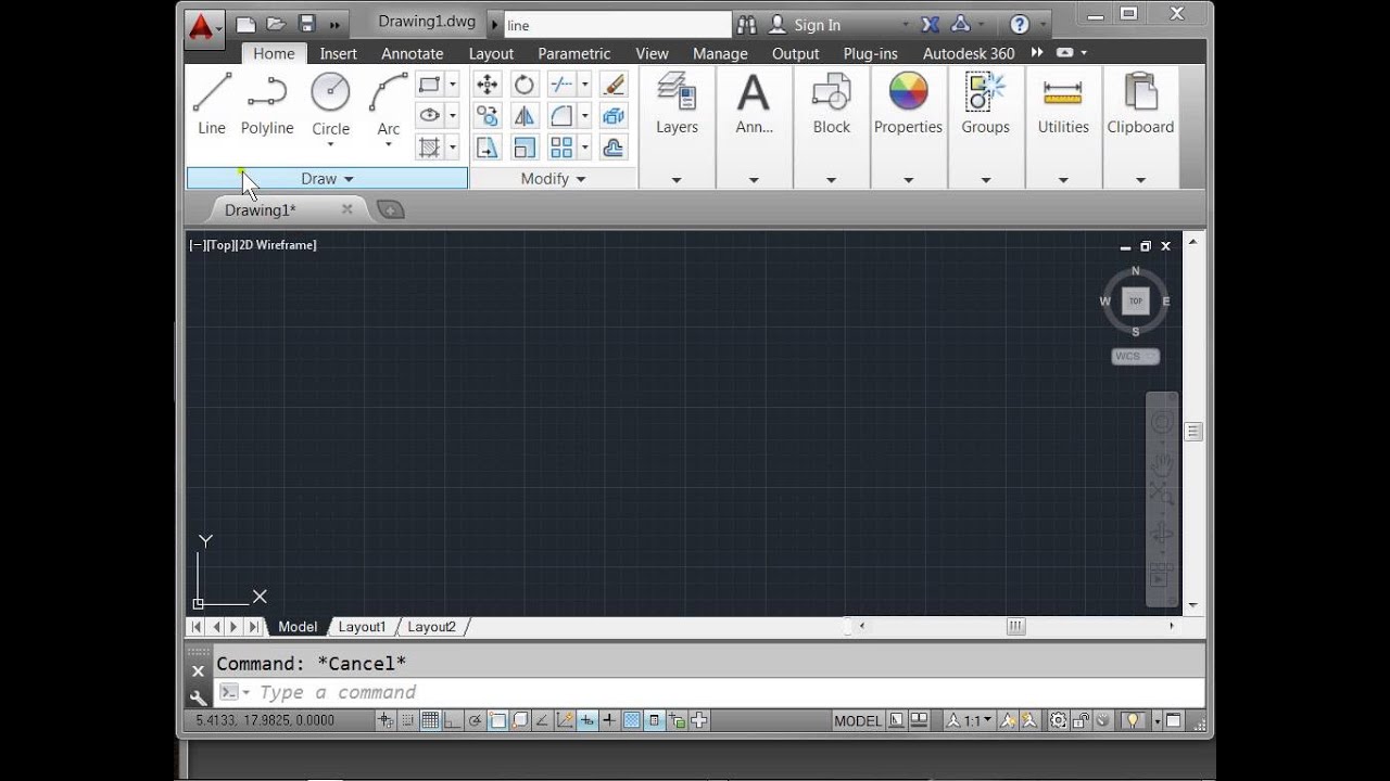 C00109 Command Line AutoCAD 2014 Tutorial - YouTube