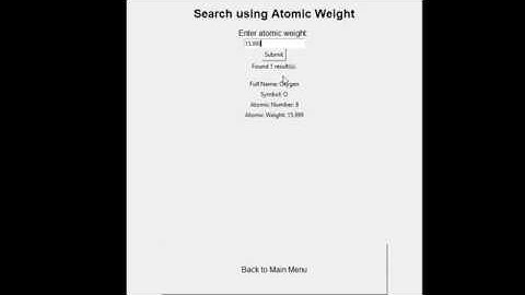 Python Project: Periodic Table Element Searcher