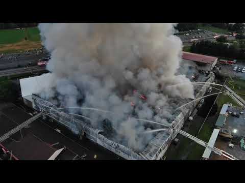 Massive Fire Burns Weaver Nut Company Warehouse In Lancaster County [Drone Video]