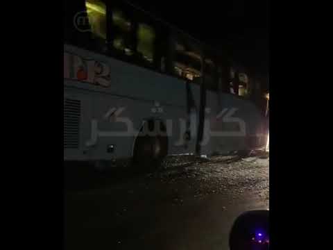 تصادف اتوبوس و کامیون در جاده دامغان سمنان