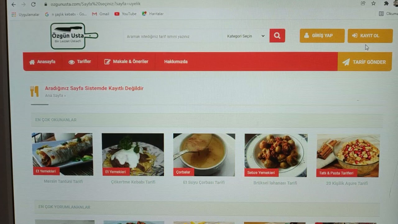 özgün usta ile yemek tarifleri sitemiz yayında.