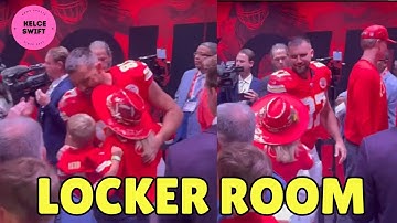 Travis Kelce & teammates CRAZY Locker Room CELEBRATION after Chiefs win vs Raiders