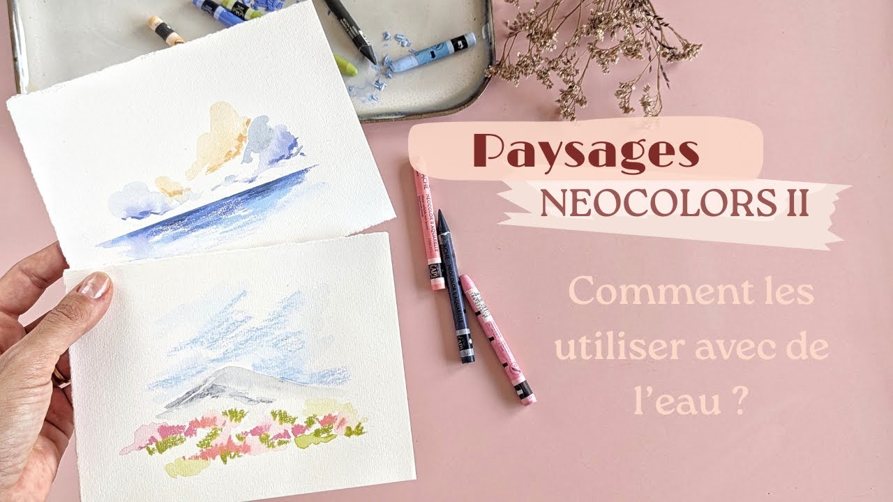 Pastels gras NEOCOLOR II : Techniques humides aquarelle et paysages