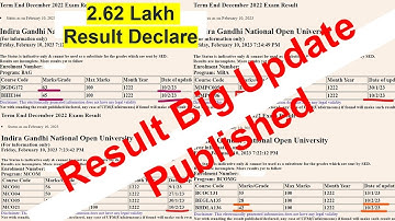 😲😲2.62 Lakh Result Declare { Big Update} IGNOU Dec 2022 Result 20th Update Published| important info