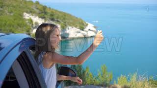 Taking Photo Outside Car Window Stock Video