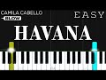 Camila Cabello Havana Ft Young Thug SLOW EASY Piano Tutorial