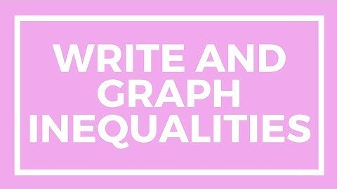 Chapter 8, Lesson 6 - Write and Graph Inequalities