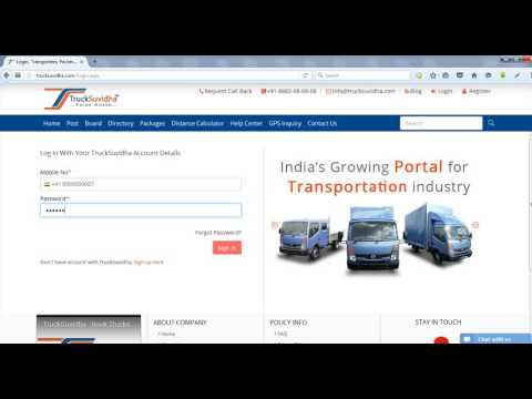 How Customer can Login at TruckSuvidha?