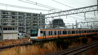 E233系0番台H56編成9892Mグリーン車性能確認試運転茅ヶ崎駅付近通過シーン(※貨物列車に被られてしまいました…)