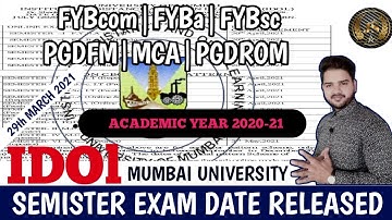 IDOL  Semister  EXAM date released|Time table Soon|Mumbai University official circula|Jitesh sir|