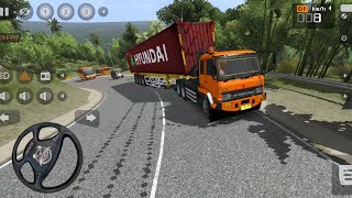 PERMAINAN TRUK TRAILER KONTAINER PETI KEMAS LEWAT TANJAKAN PEGUNUNGAN - GAME BUS SIMULATOR INDONESIA