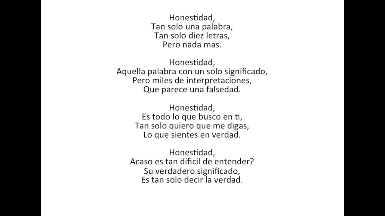 Honestidad - Poesia - YouTube