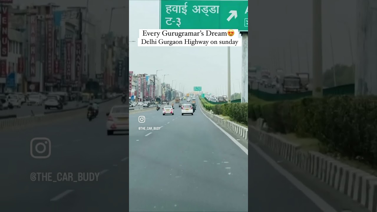 Delhi Gurgaon Highway on sunday ❤️😍Fully jaam free 
