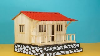 How To make Popsicle Stick House Easy by Ai Creative 8,454 views 4 years ago 11 minutes, 35 seconds