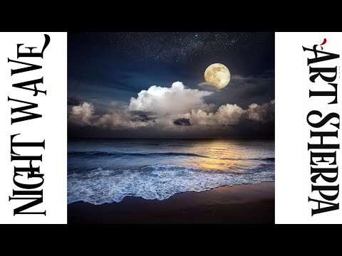NIGHT WAVES Beginners Learn to paint Acrylic Tutorial Step by Step