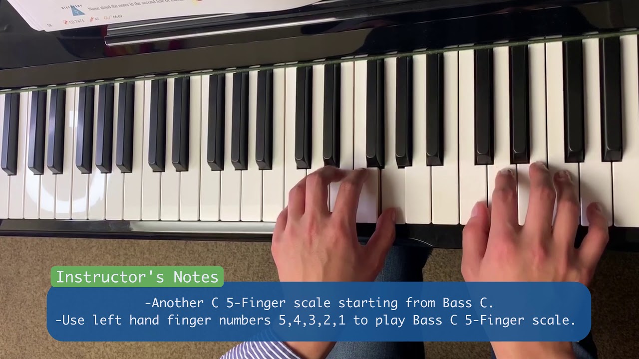 C 5 Finger Scale in the Bass Clef - Piano Adventures Primer Level ...