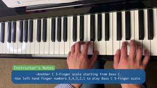 C 5 Finger Scale in the Bass Clef - Piano Adventures Primer Level Lesson Book