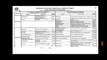 SiddharthaNagar university UG/PG semester Exam Time table🫡#khansirmotivation #viralvideo