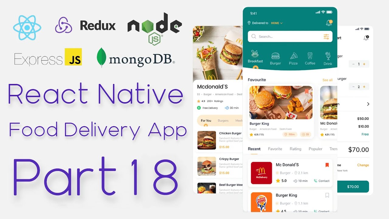 Food Android app. Catalog Parts UI. React native food app Design Envato. IOS developer language. App parts