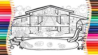 Set of Houses. How To Draw a House.