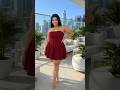 Plus Size Burgundy Strapless Ruffle Mini Dress | Rooftop Curvy Glam Look 🍷✨