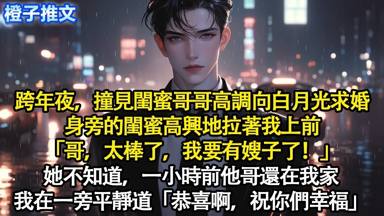 跨年夜，撞見閨蜜哥哥高調向白月光求婚，身旁的閨蜜高興地拉著我上前「哥，太棒了，我要有嫂子了！」她不知道，一小時前他哥還在我家。我在一旁平靜道「恭喜啊，祝你們幸福」#追妻火葬場 #情感 #一口氣看