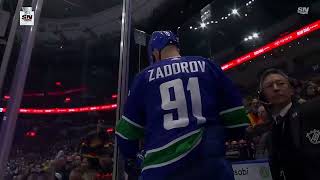 Nikita Zadorov pisses off Leon Draizatl, both got penalties in game 1 (8 may 2024)