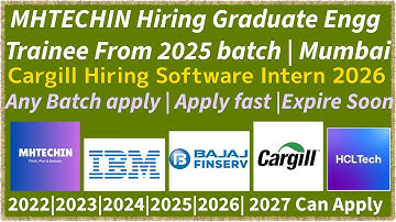 IBM, HCL Tech, Mhtechin Biggest Hiring | Off Campus Drive for 2022, 2023, 2024, 2025, 2026 Batch