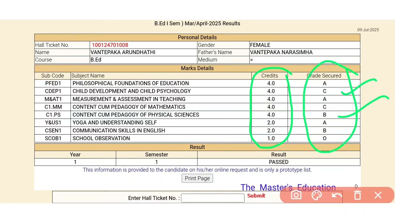 OSMANIA UNIVERSITY B.Ed I Sem Mar/April-2025 Results B.Ed RV 3rd SEMESTER RV-UPDATED RESULTS