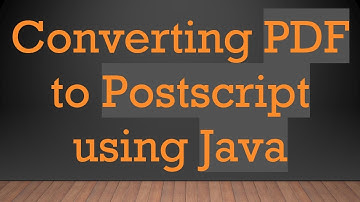 Converting PDF to Postscript using Java