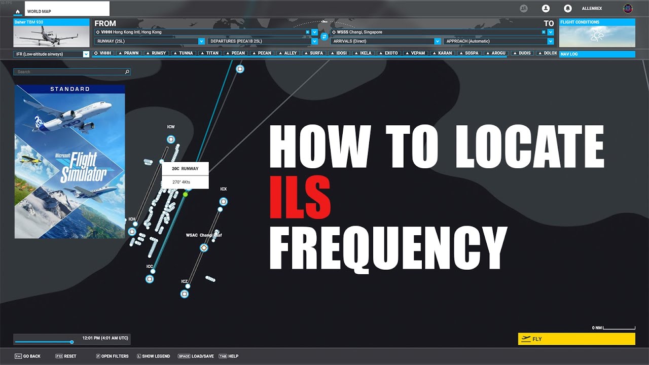 How to locate ILS Frequency on Microsoft Flight Simulator 2020 - YouTube