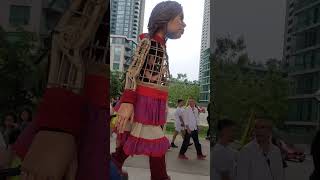 @TeaTalkToronto Walk with Amal a 12-foot puppet of a 10-year-old Syrian refugee who has travelled ​