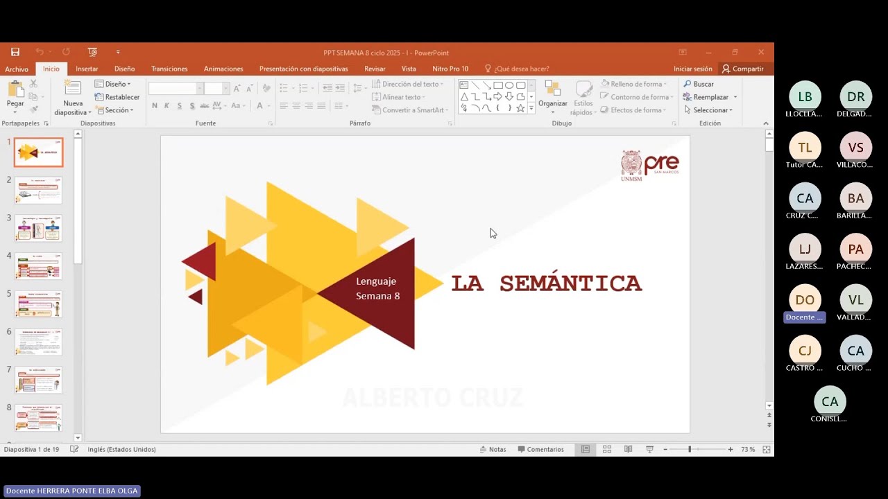 Lenguaje - Semana 08 - Pre San Marcos Ciclo 2025-I (Nuevo Ciclo)