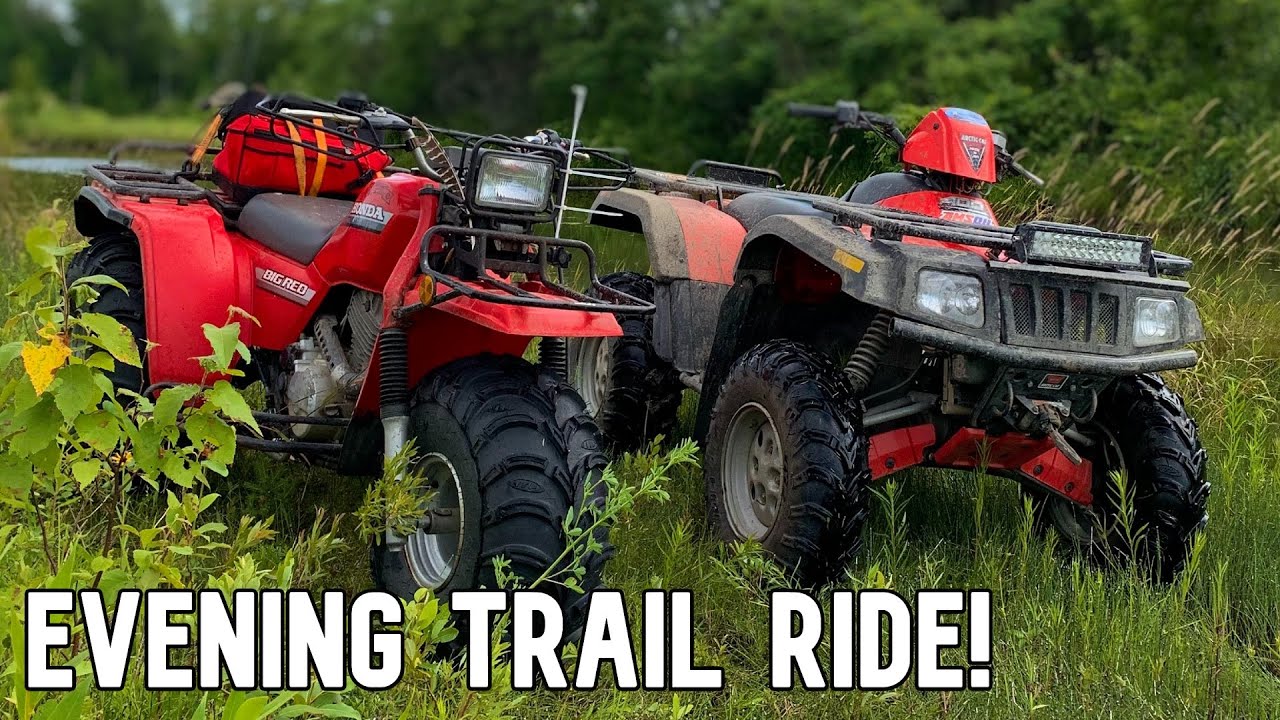 Short evening trail ride Honda ATC & Arctic Cat 400