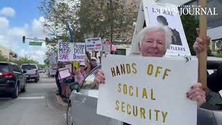 DeLand residents join Hands Off! movement to protest President Donald Trump's policies