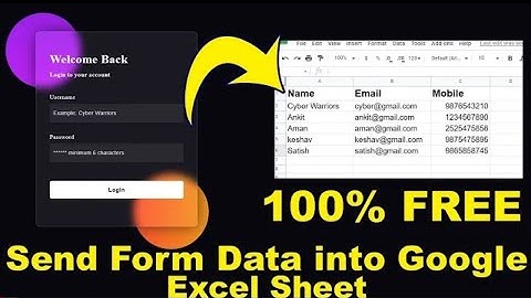 How to send HTML form data to google sheets, how to send form data in excel,